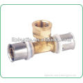 brass press fitting female tee for manifold pex-al-pex pipe
